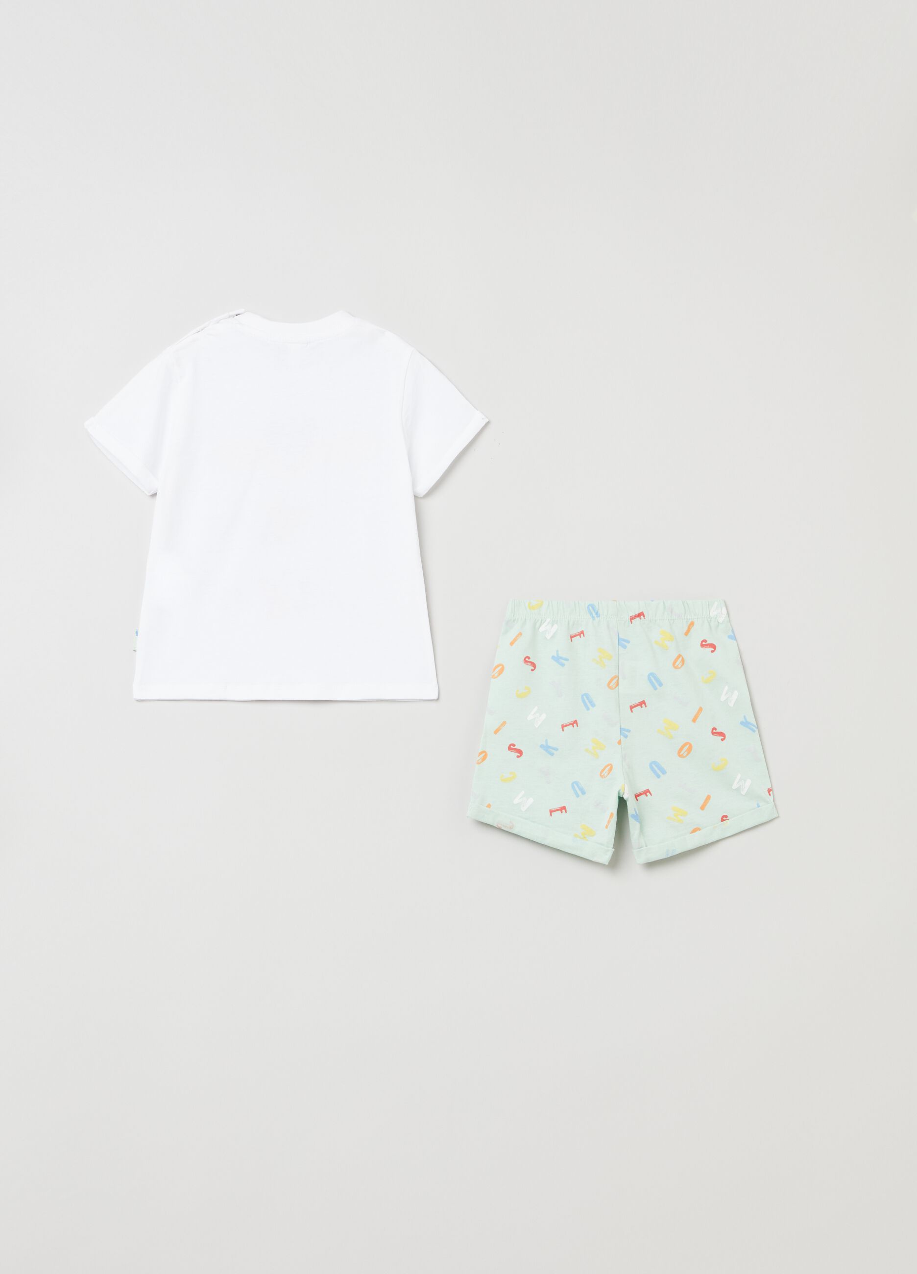 Short cotton pyjamas with Disney characters print