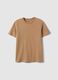 Brown pure cotton crew neck t-shirt regular fit_0