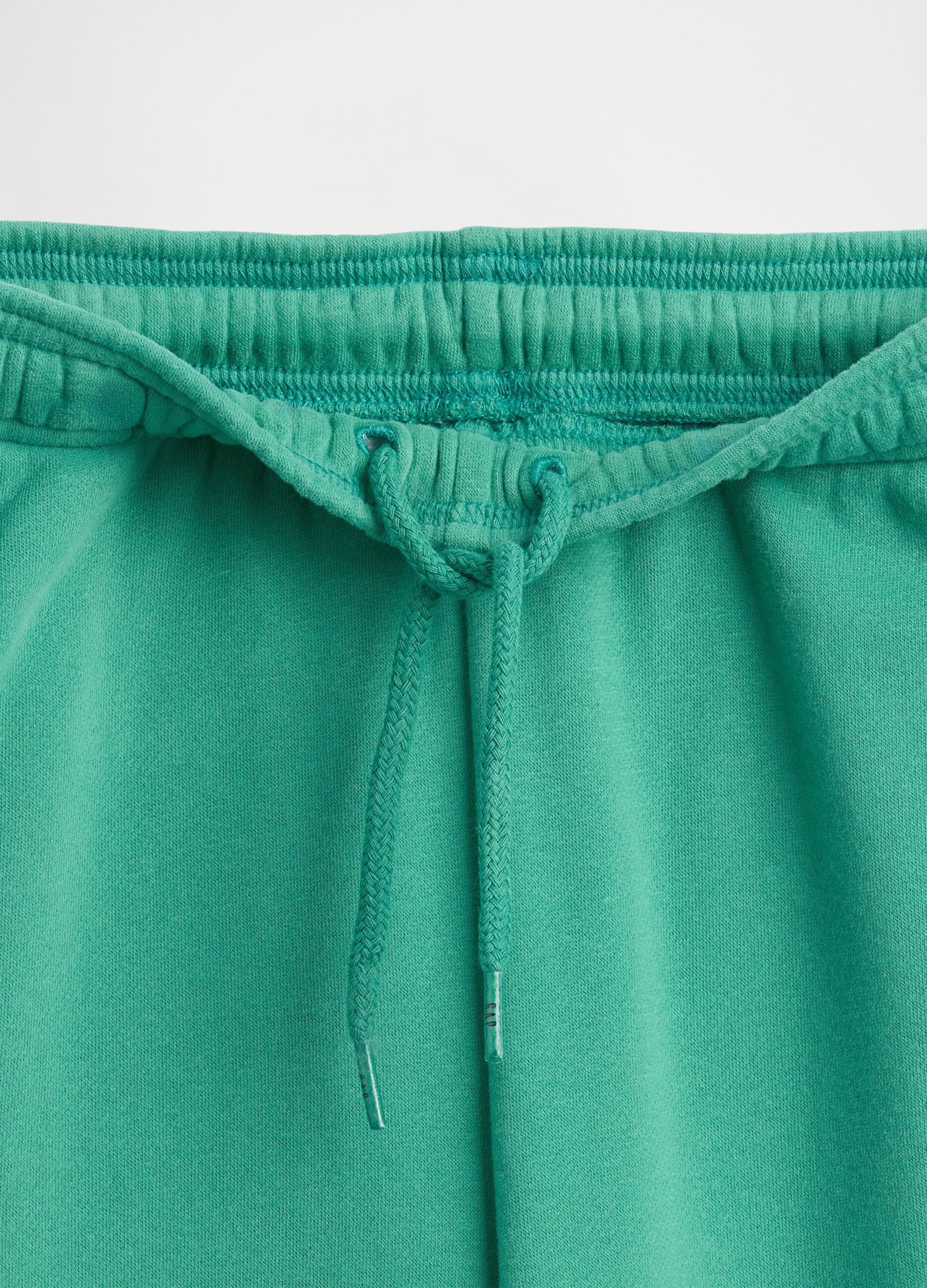 Green cotton blend trousers