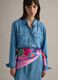 Long dress in pure blue lyocell denim regular fit with belt_3