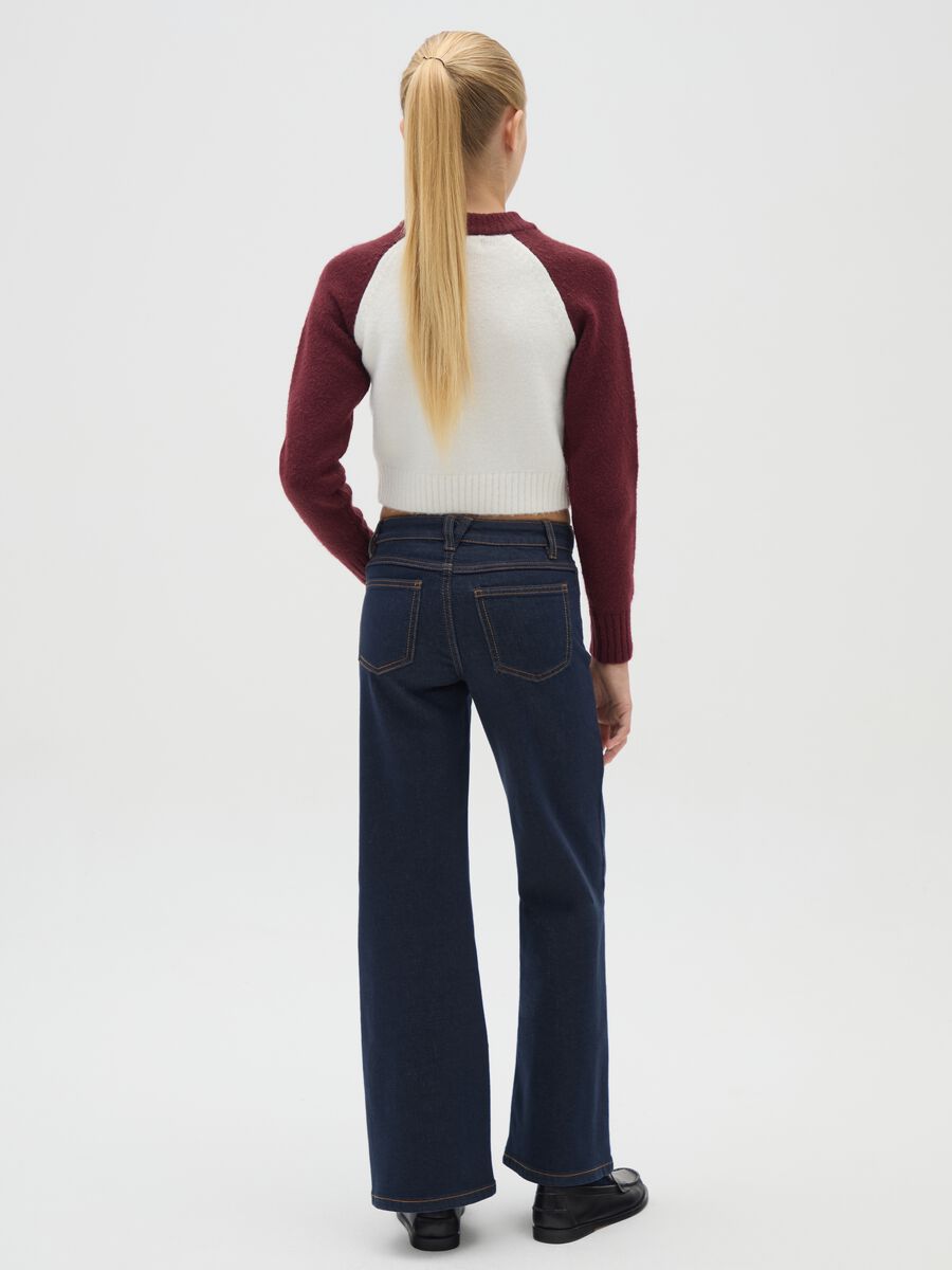Girls' blue wide leg denim jeans_2