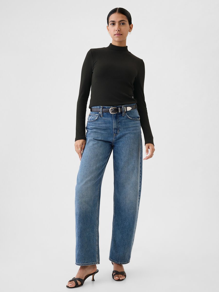 T-shirt a costine in cotone e modal stretch_1