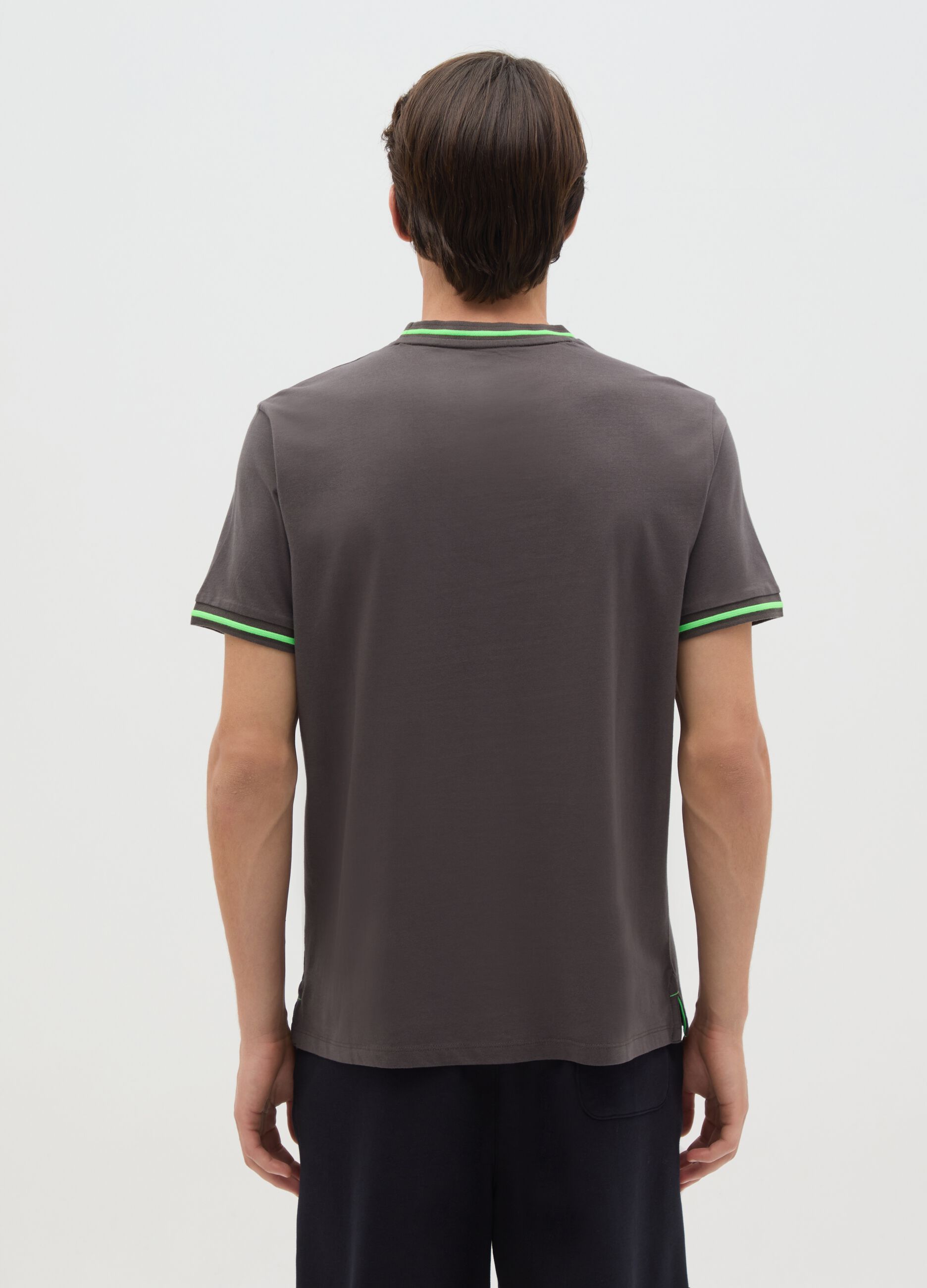 Men's grey regular fit pure cotton t-shirt