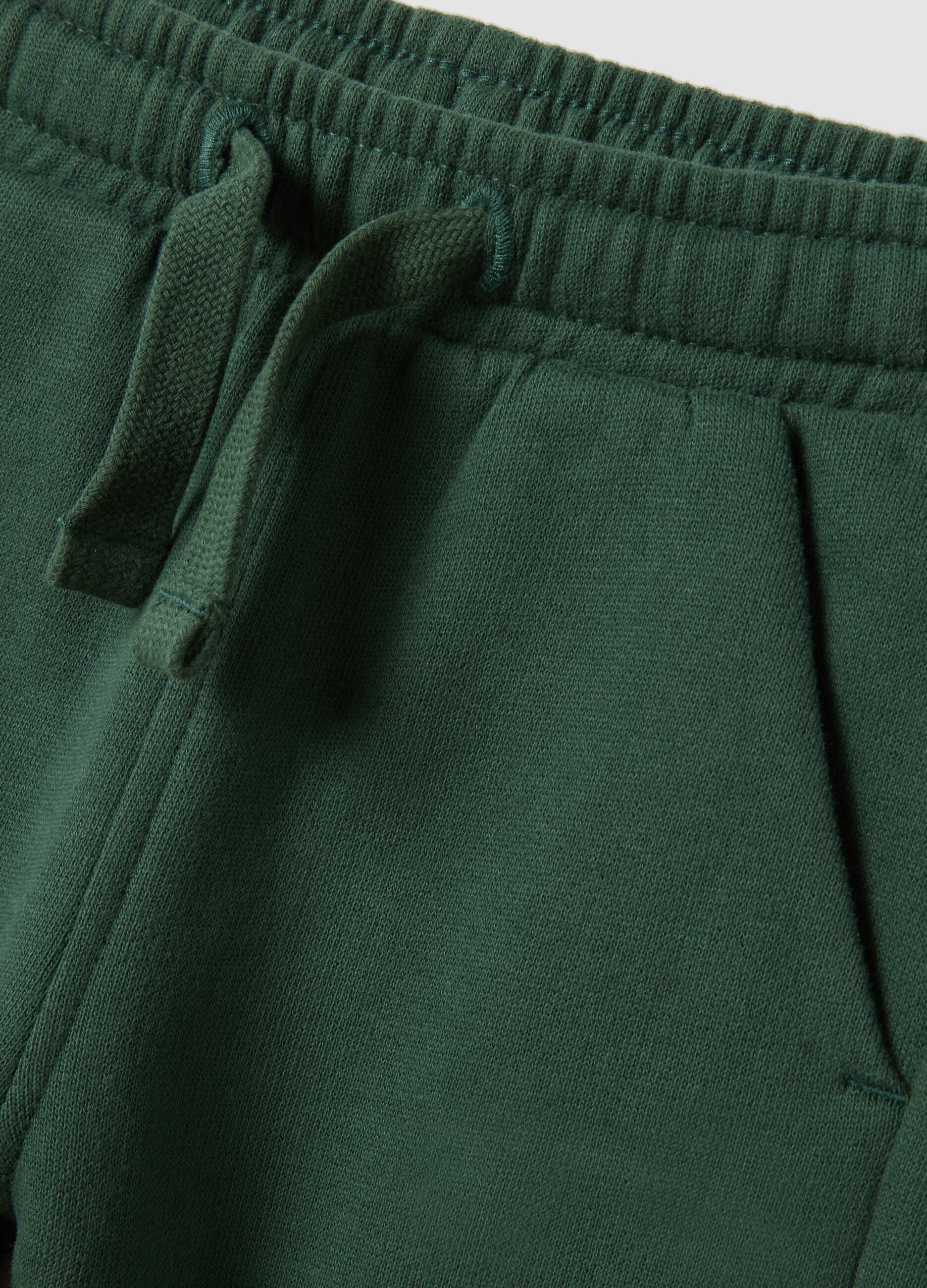 Pantaloni jogger verdi in puro cotone organico