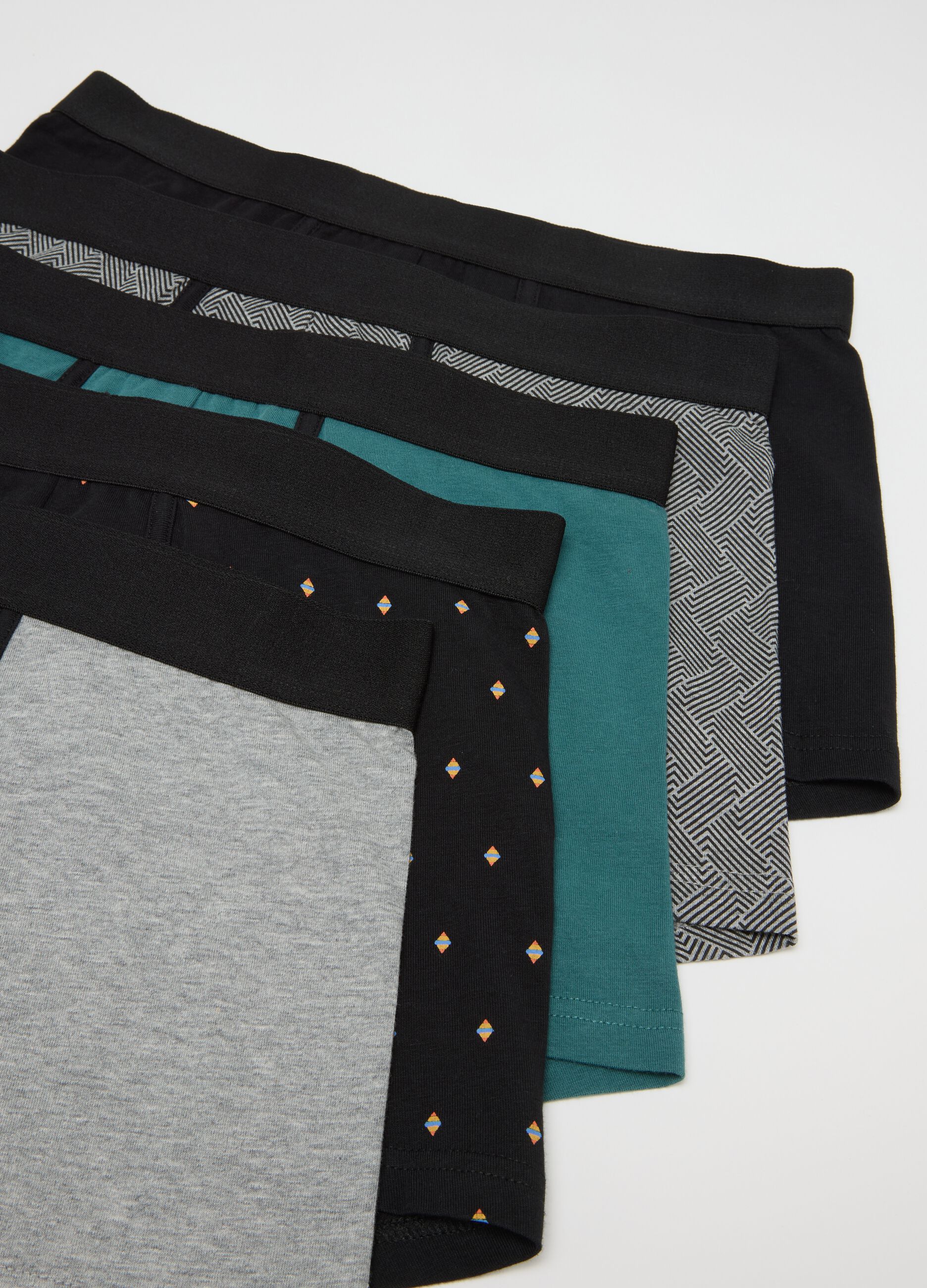 Multipack stretch cotton boxers in multicolour regular fit