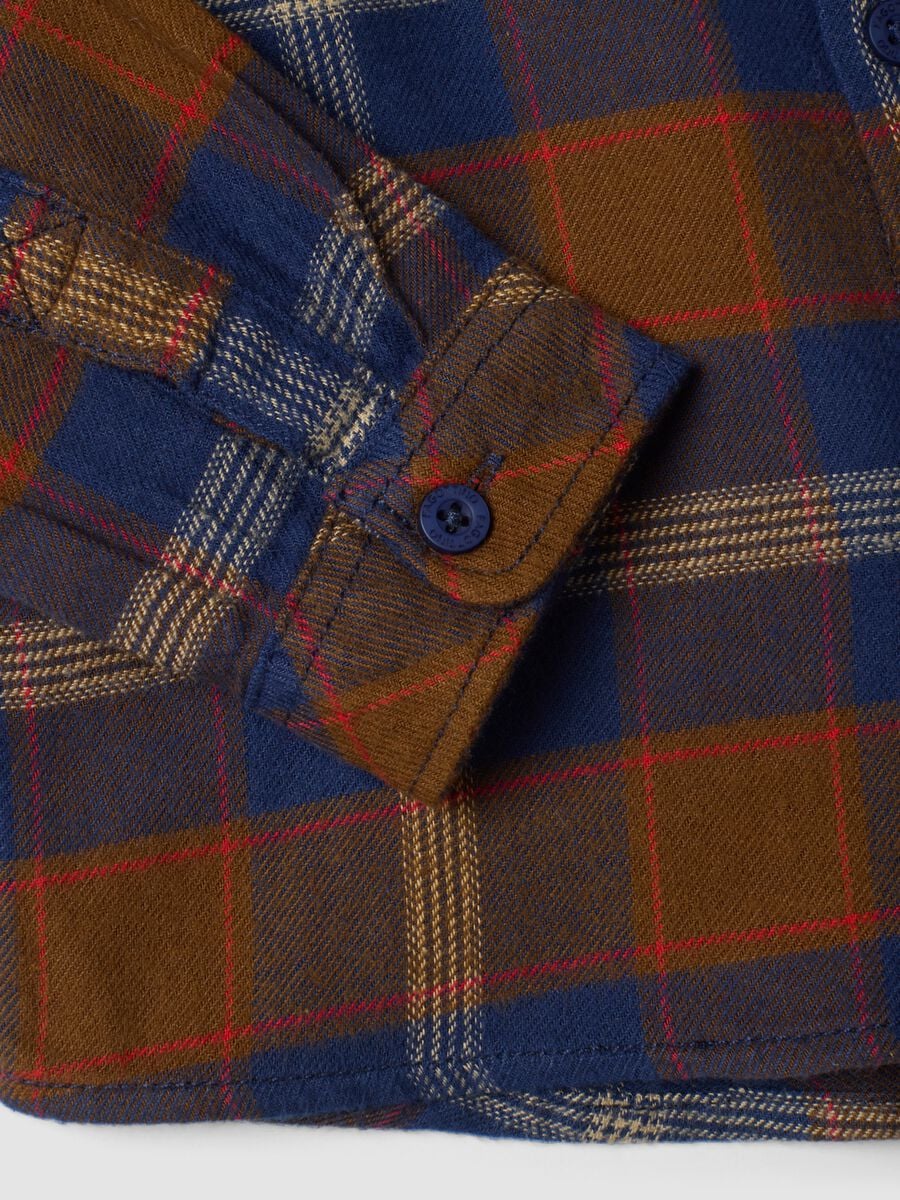 Blue checked pure cotton shirt_3