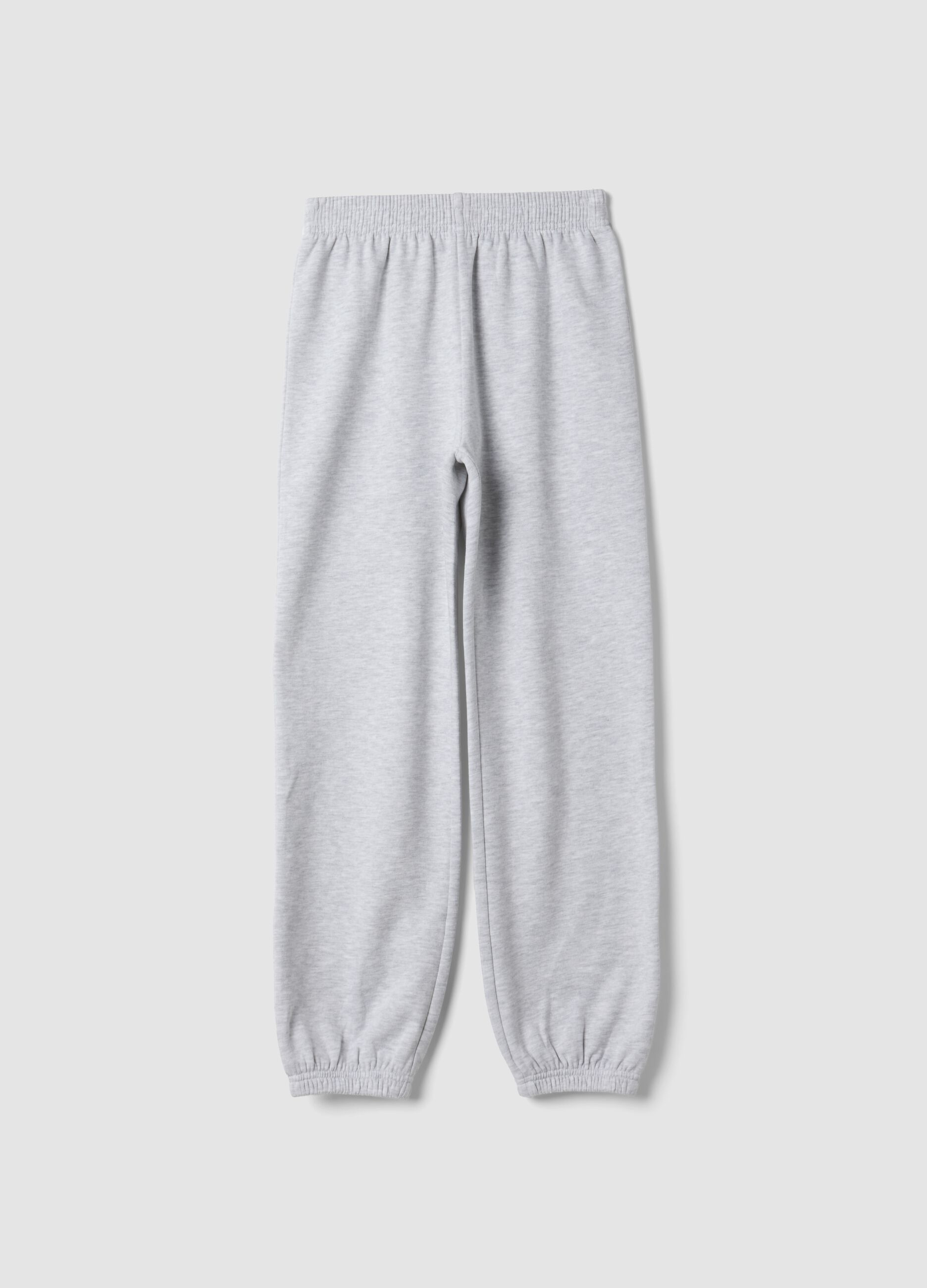 Pantaloni jogger grigi in puro cotone