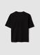 Black pure cotton T-shirt with front print_1