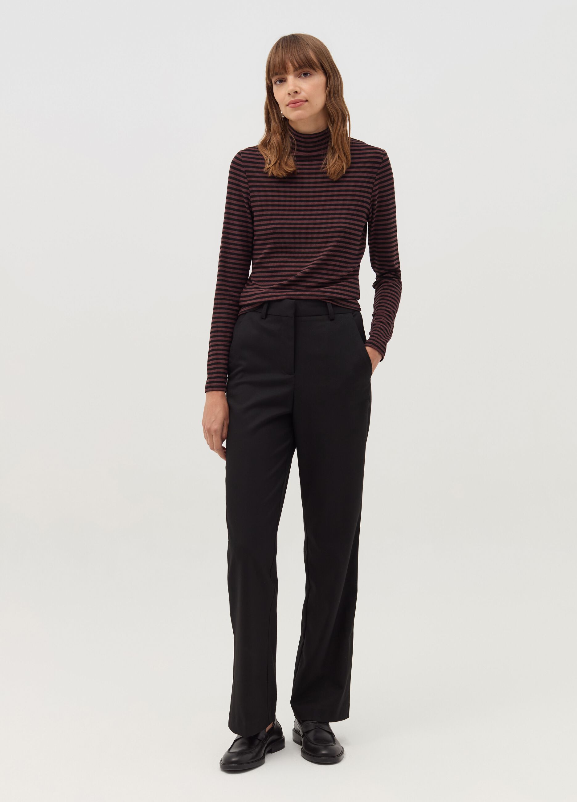 OVS T-shirt a righe mock neck