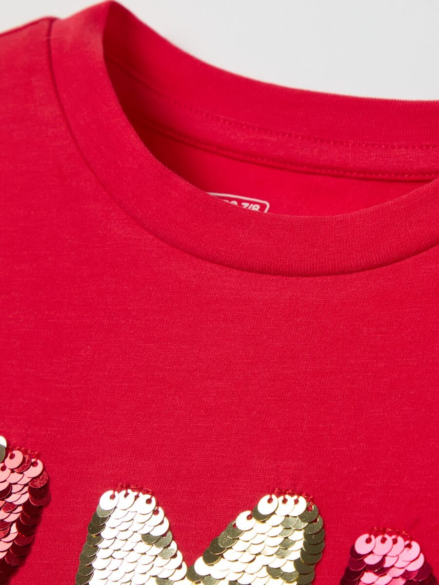 T-shirt con cuori di paillettes e ricamo in lurex_3