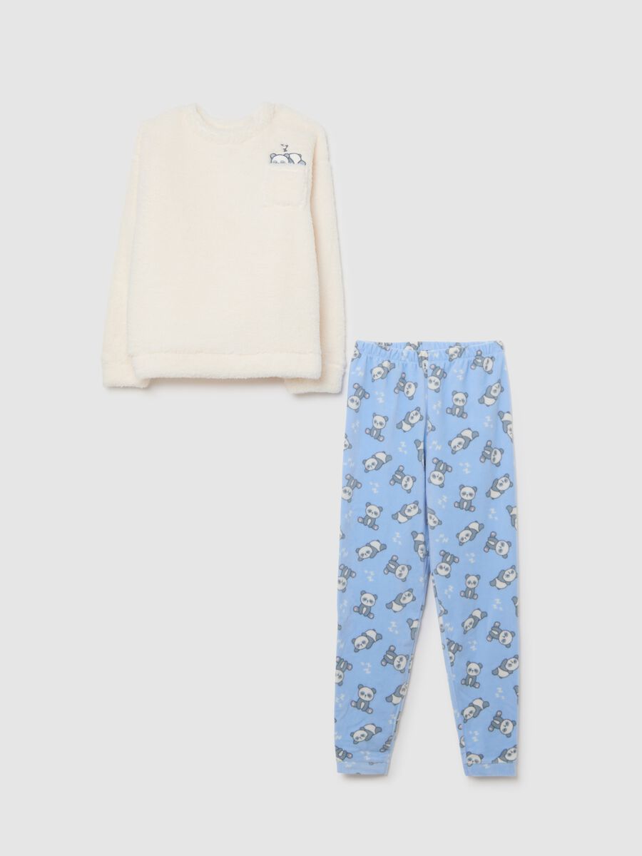 Girls' Sherpa Pyjamas in Multicolour Regular Fit with Print_0