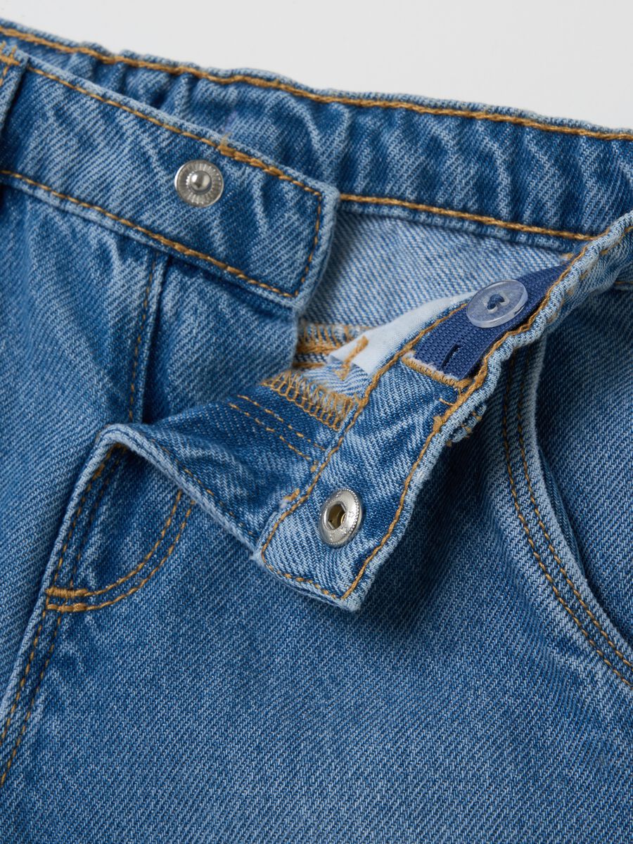 Cotton jeans with pockets and embroidery_3
