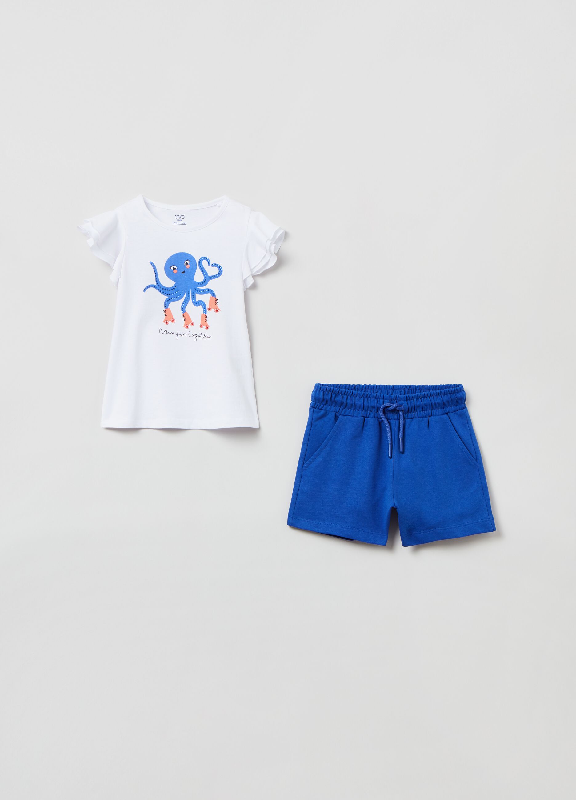 Jogging set in cotone con stampa e strass_0