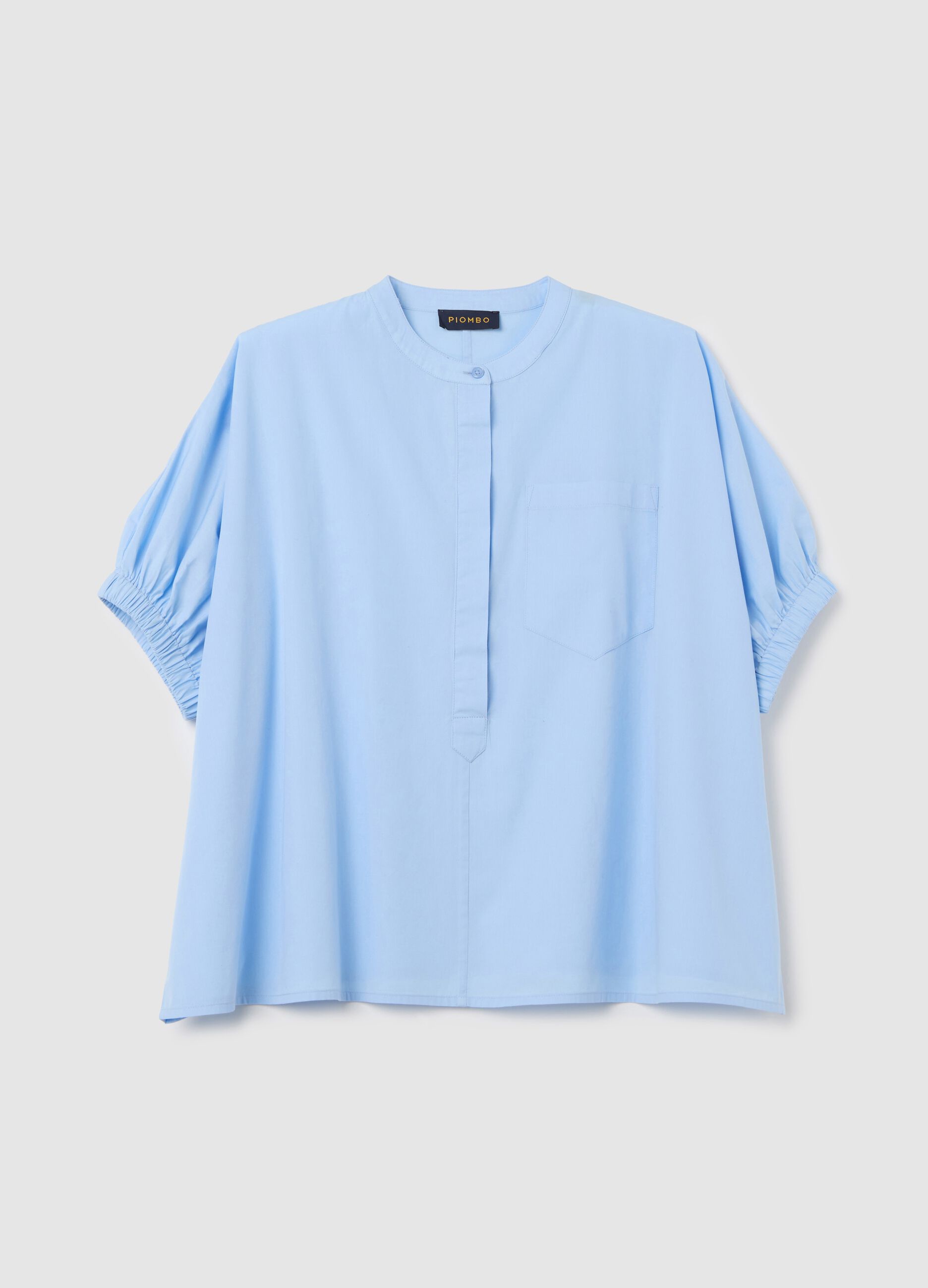 Oversized women’s shirt in light blue 100% cotton