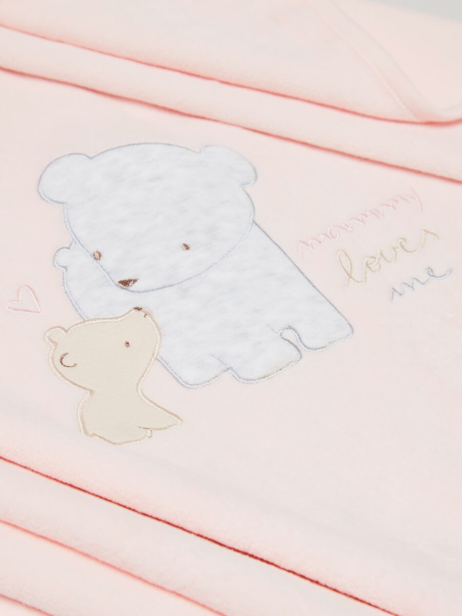 Copertina in velour con ricamo orsetti_2