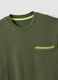 Green stretch cotton T-shirt with chest pocket_1