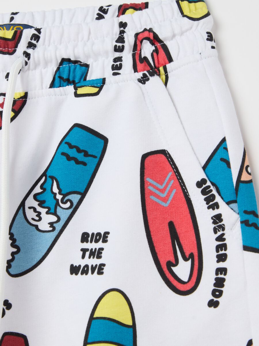 Cotton Bermuda shorts with drawstring and print_2