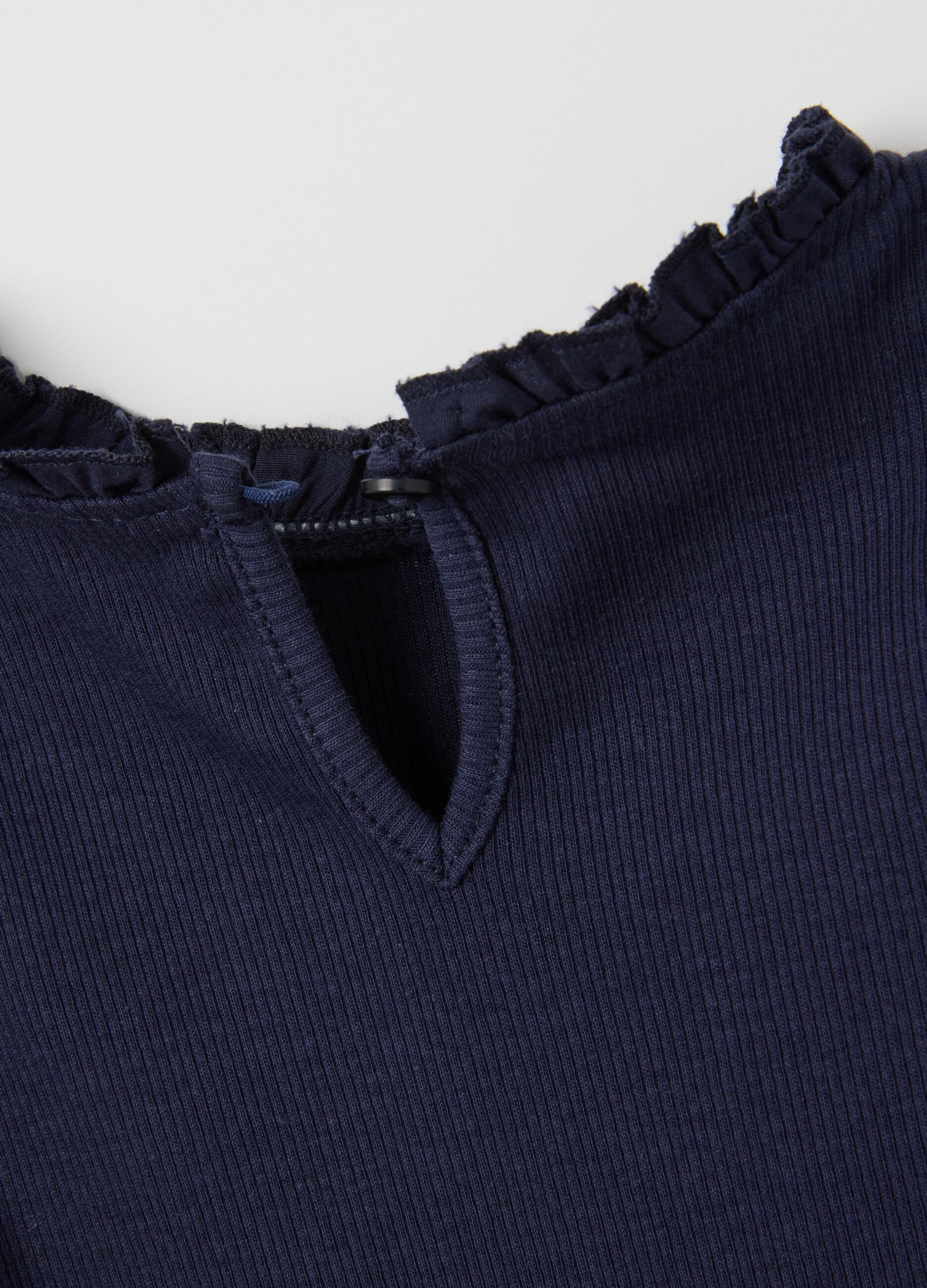 Regular fit blue cotton baby girl sweater