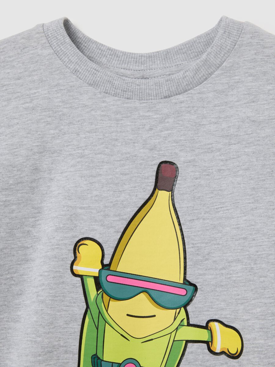 Grey cotton blend children's t-shirt, regular fit with print_3