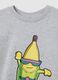 Grey cotton blend children's t-shirt, regular fit with print_3