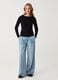 T-shirt with round neckline and diamanté trim_1