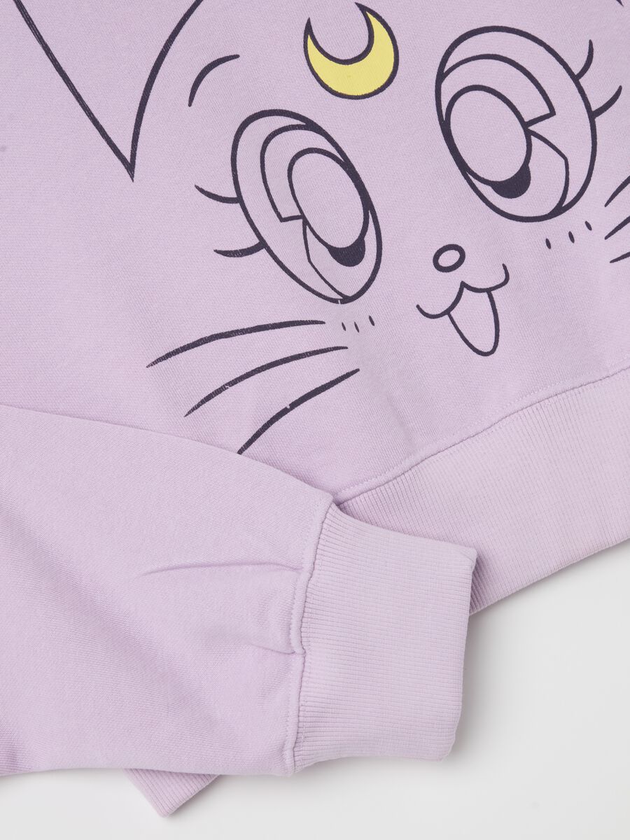 Lilac cropped sweatshirt with Luna print_5