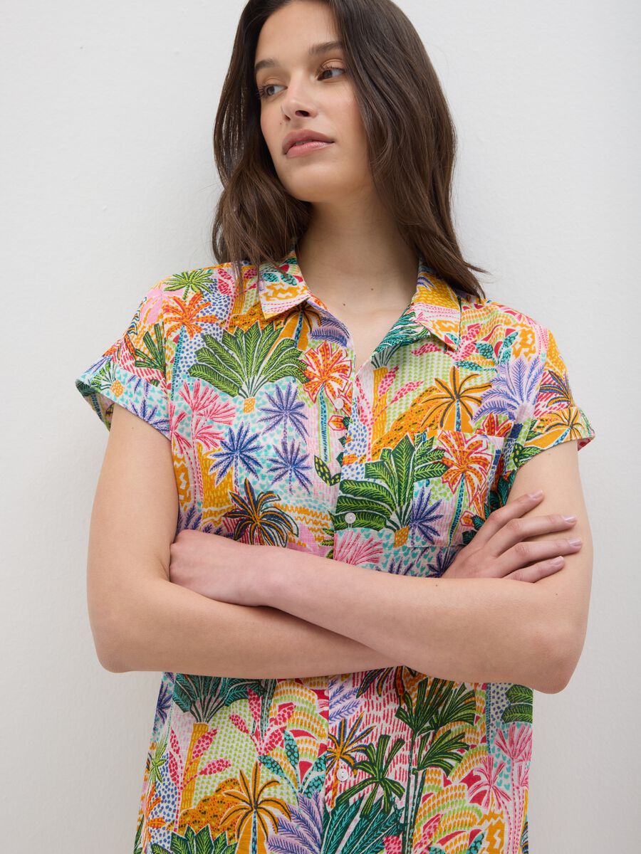 Women's Multi-colour Cotton Shirt Dress - Regular Fit_1
