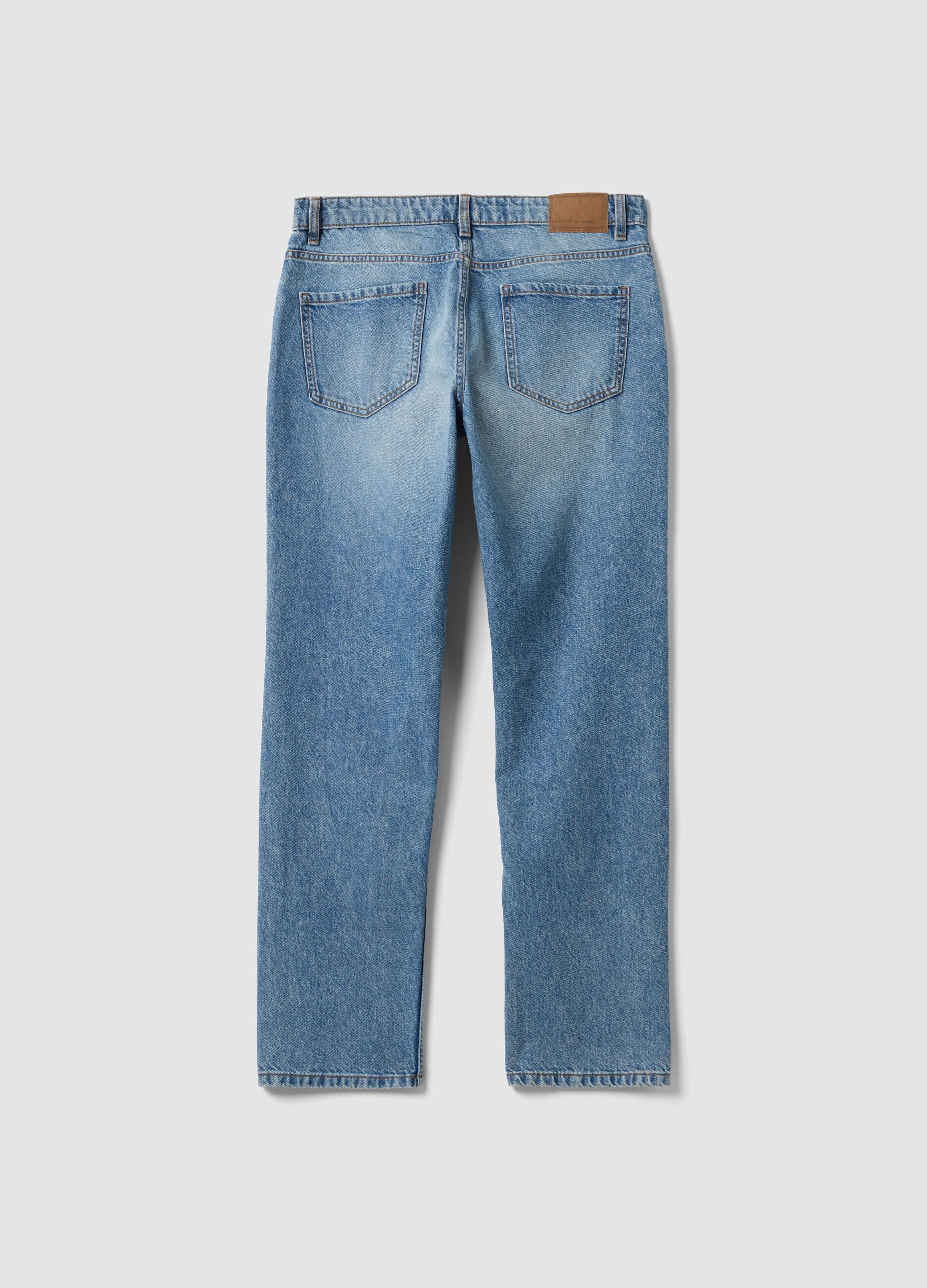 Regular-fit denim jeans in pure cotton