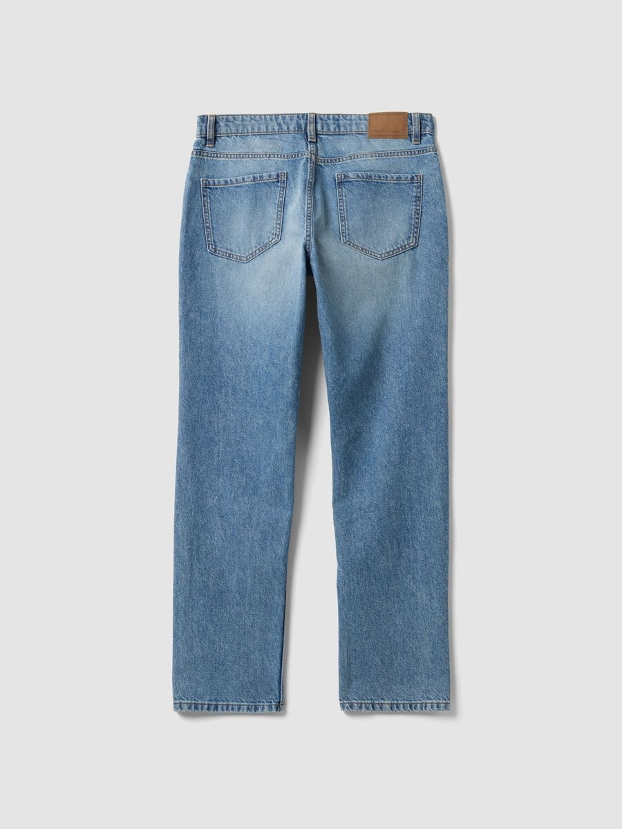 Jeans denim regular fit in puro cotone_1