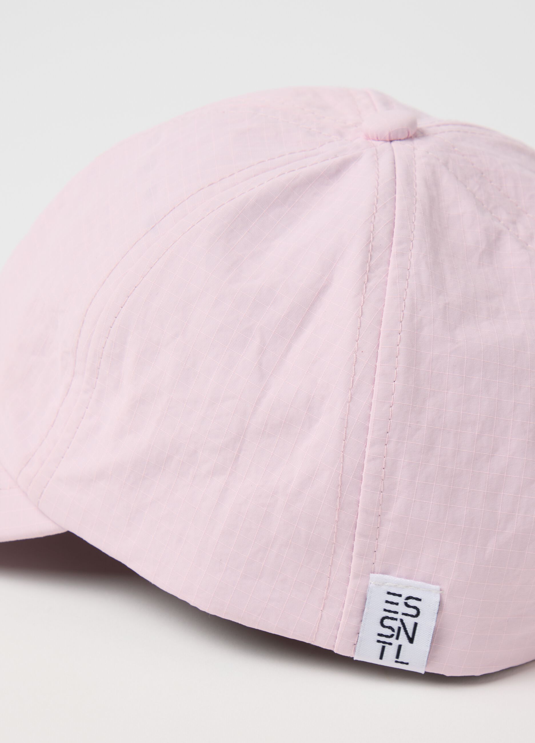 Essential pink baseball cap with ripstop weave