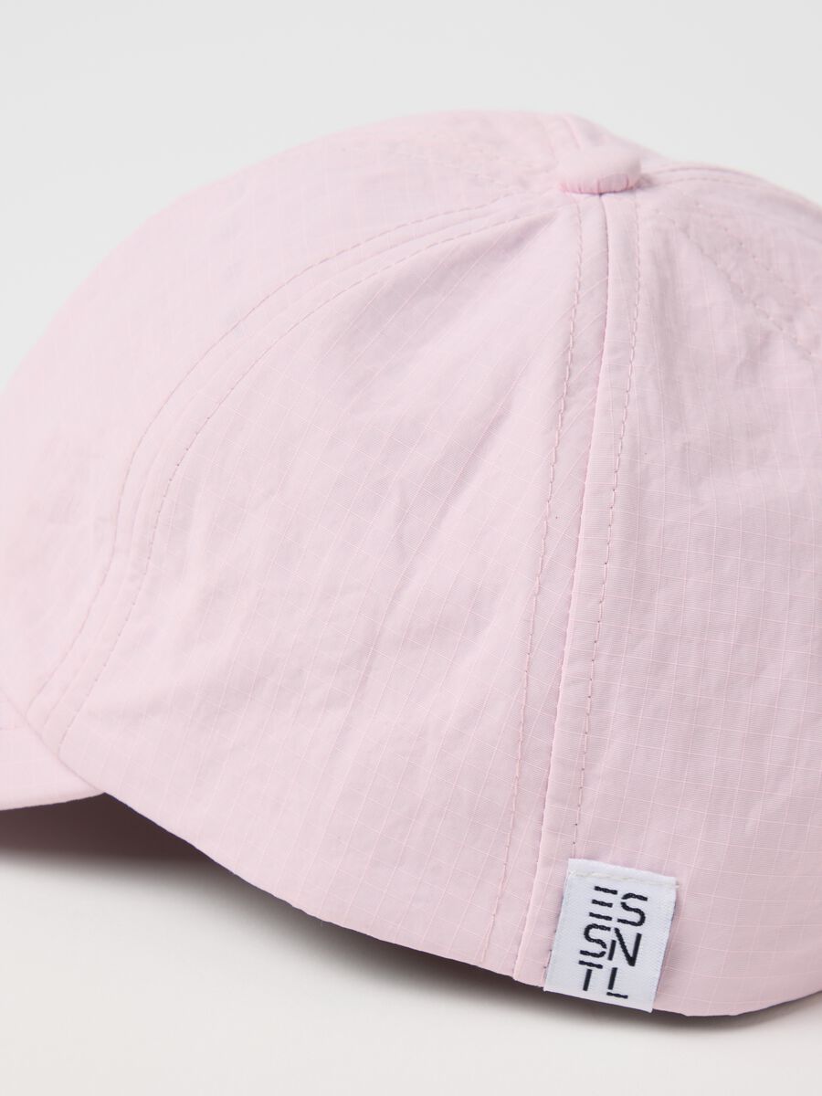 Essential pink baseball cap with ripstop weave_2