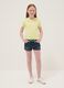 Blue stretch cotton-blend denim shorts for girls, slim fit_0