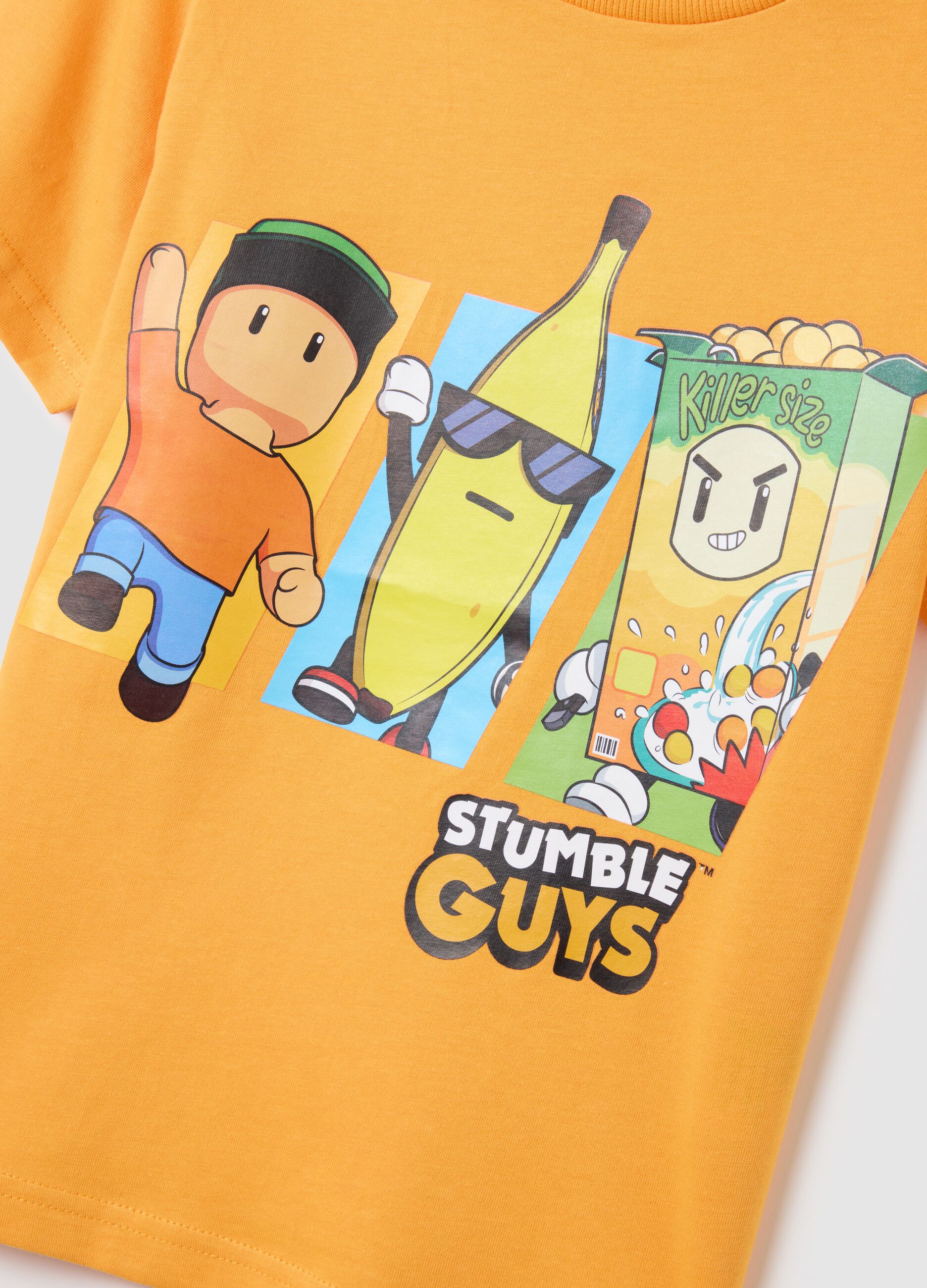 Orange pure cotton kids' t-shirt with regular fit