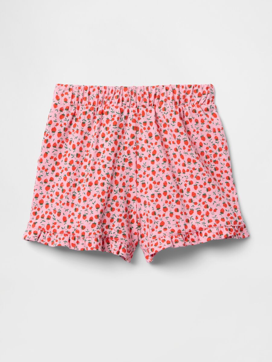 High-waisted pink floral shorts_1