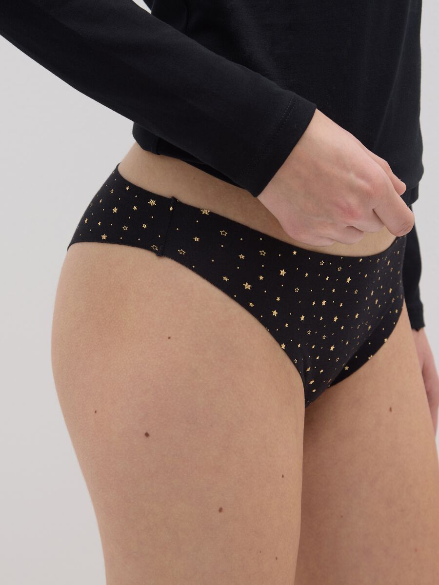 Slip nero in cotone elasticizzato_3