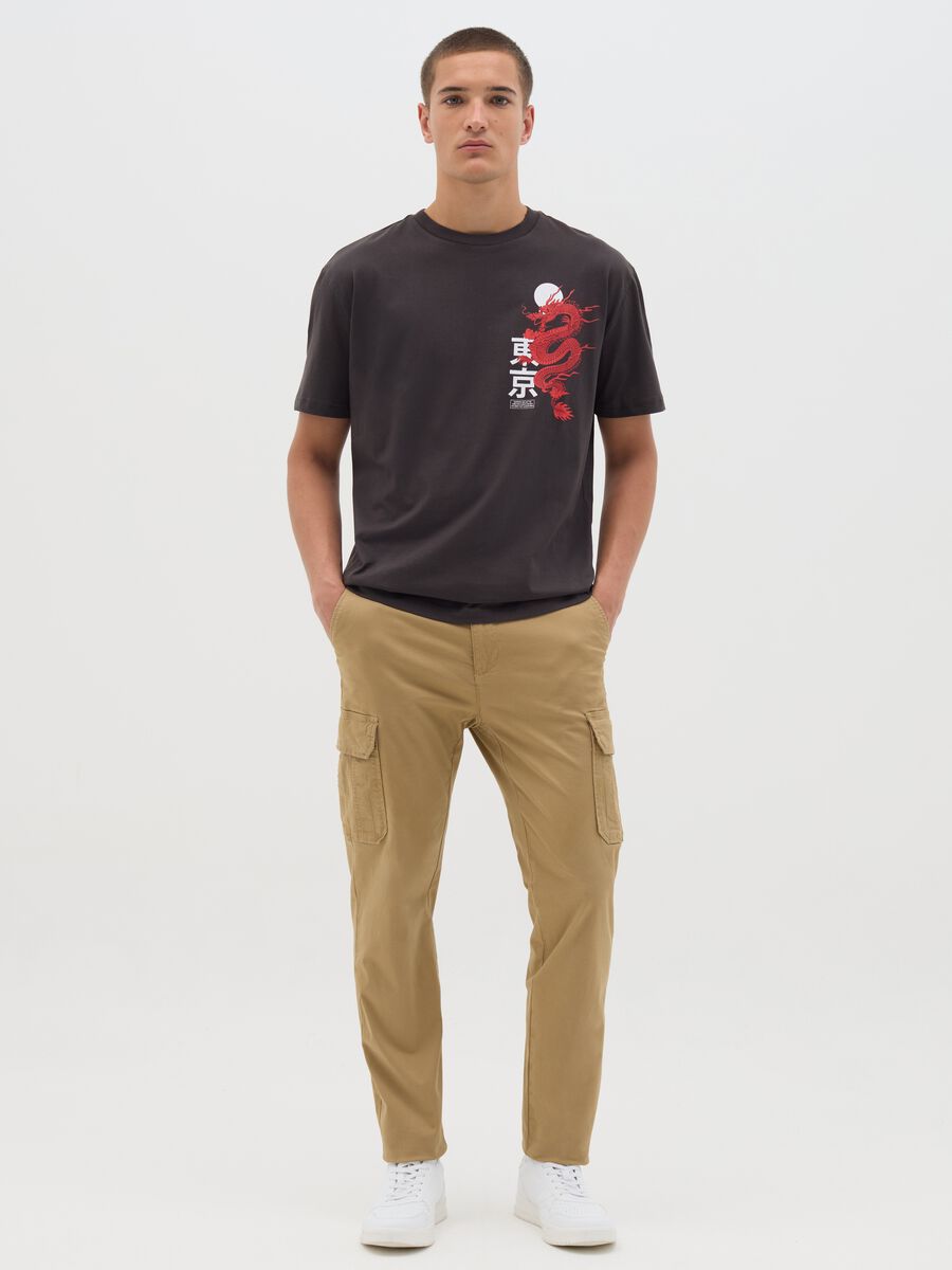 Black Tokyo T-shirt with Red Dragon by OVS_1