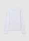 White Stretch Fabric Girl's Long Sleeve T-Shirt_4