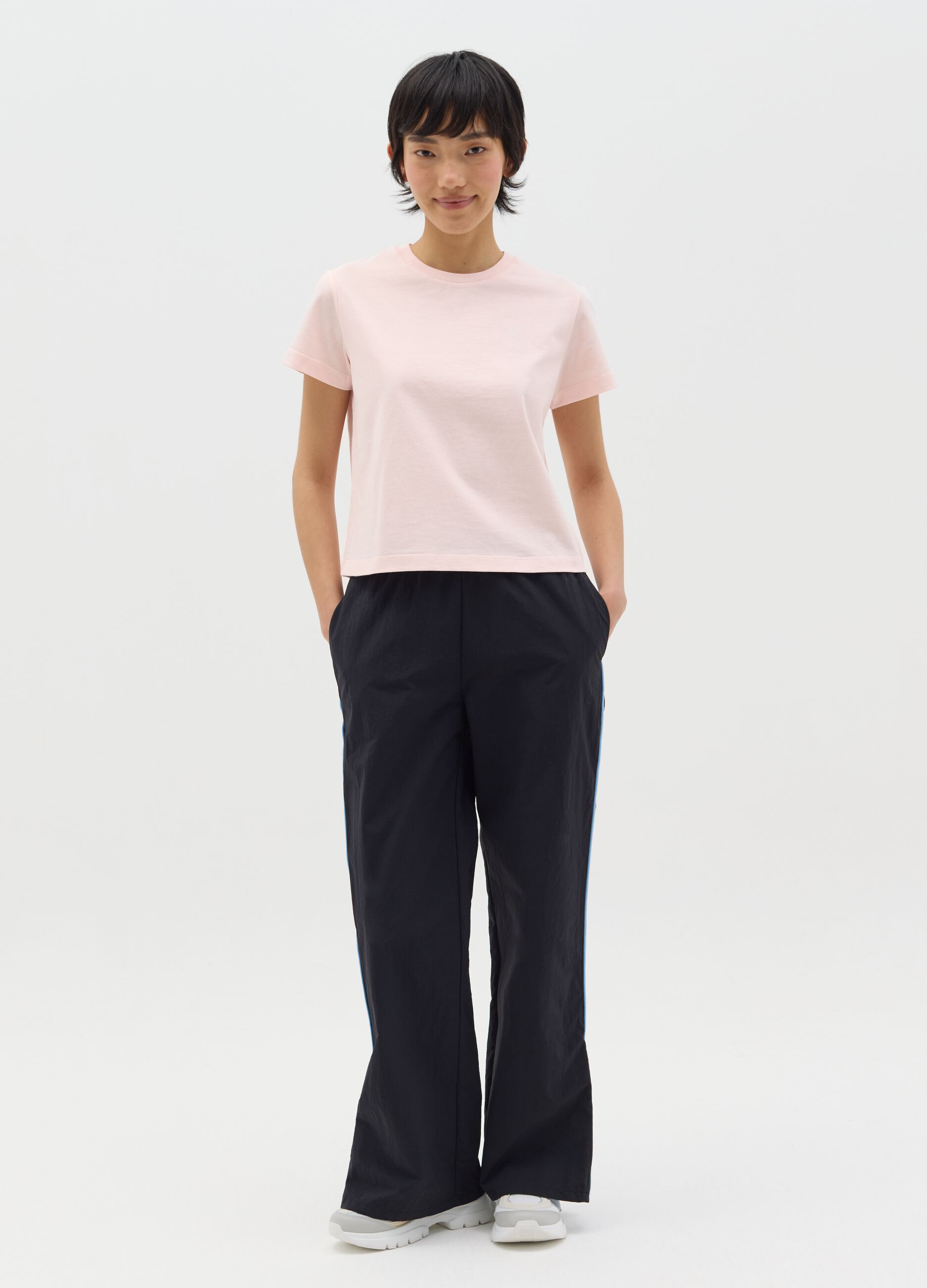 Pink boxy-fit T-shirt in cotton