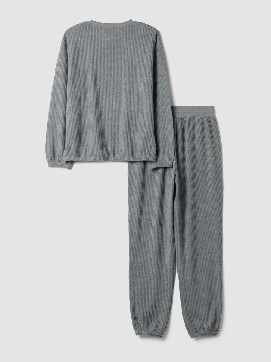 Pigiama grigio in jersey di viscosa elasticizzata regular fit_6