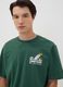 Green pure cotton Peanuts print T-shirt, relaxed fit_2