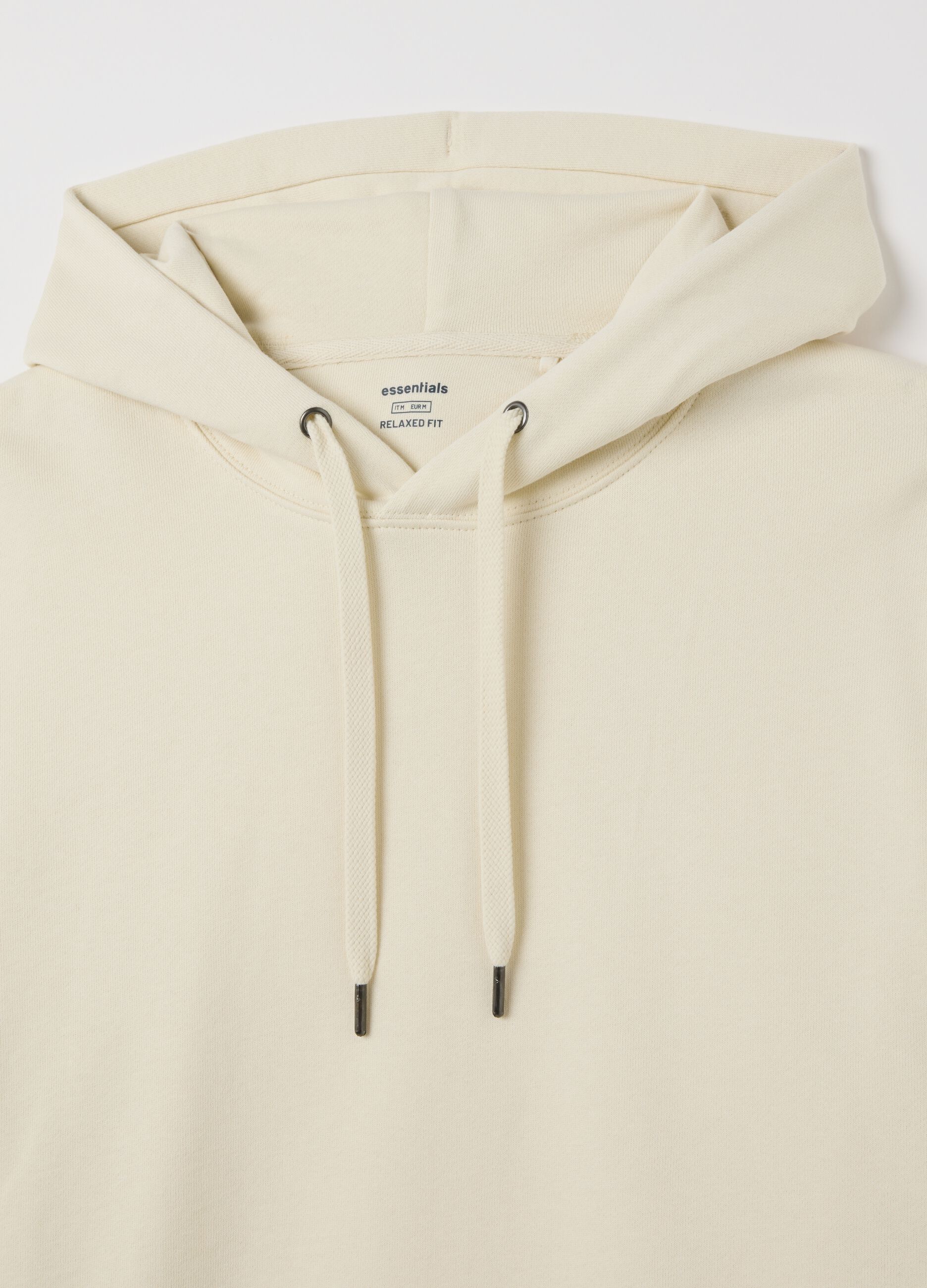 Beige pure cotton sweatshirt regular fit