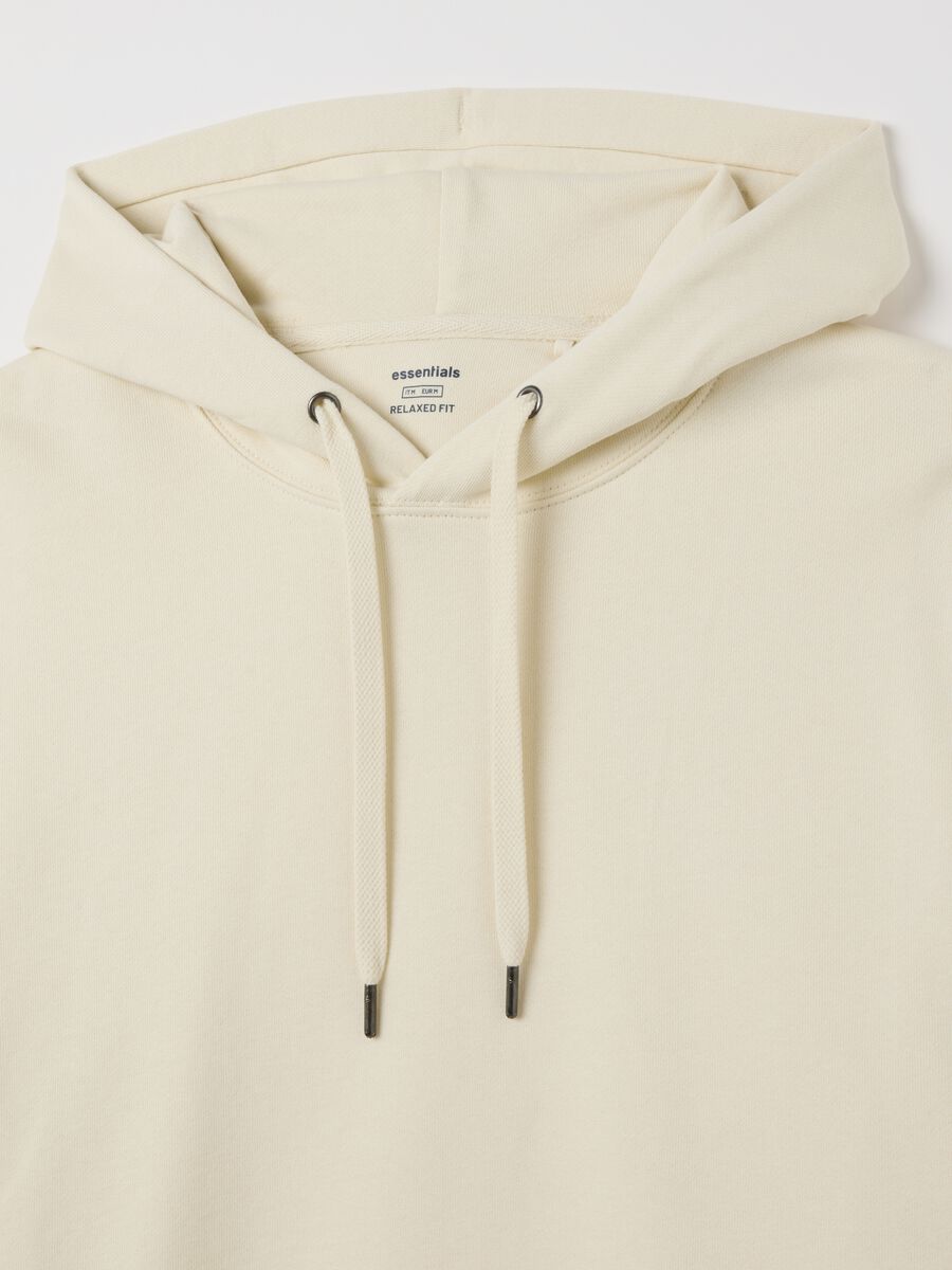 Felpa in puro cotone beige regular fit_1