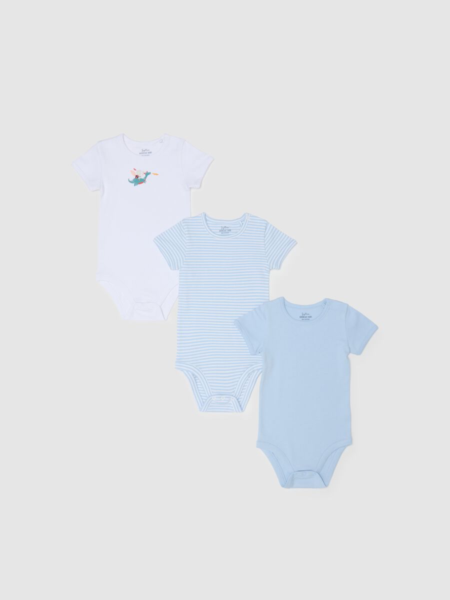 Kids' multicolour pure cotton bodysuit tripack_0