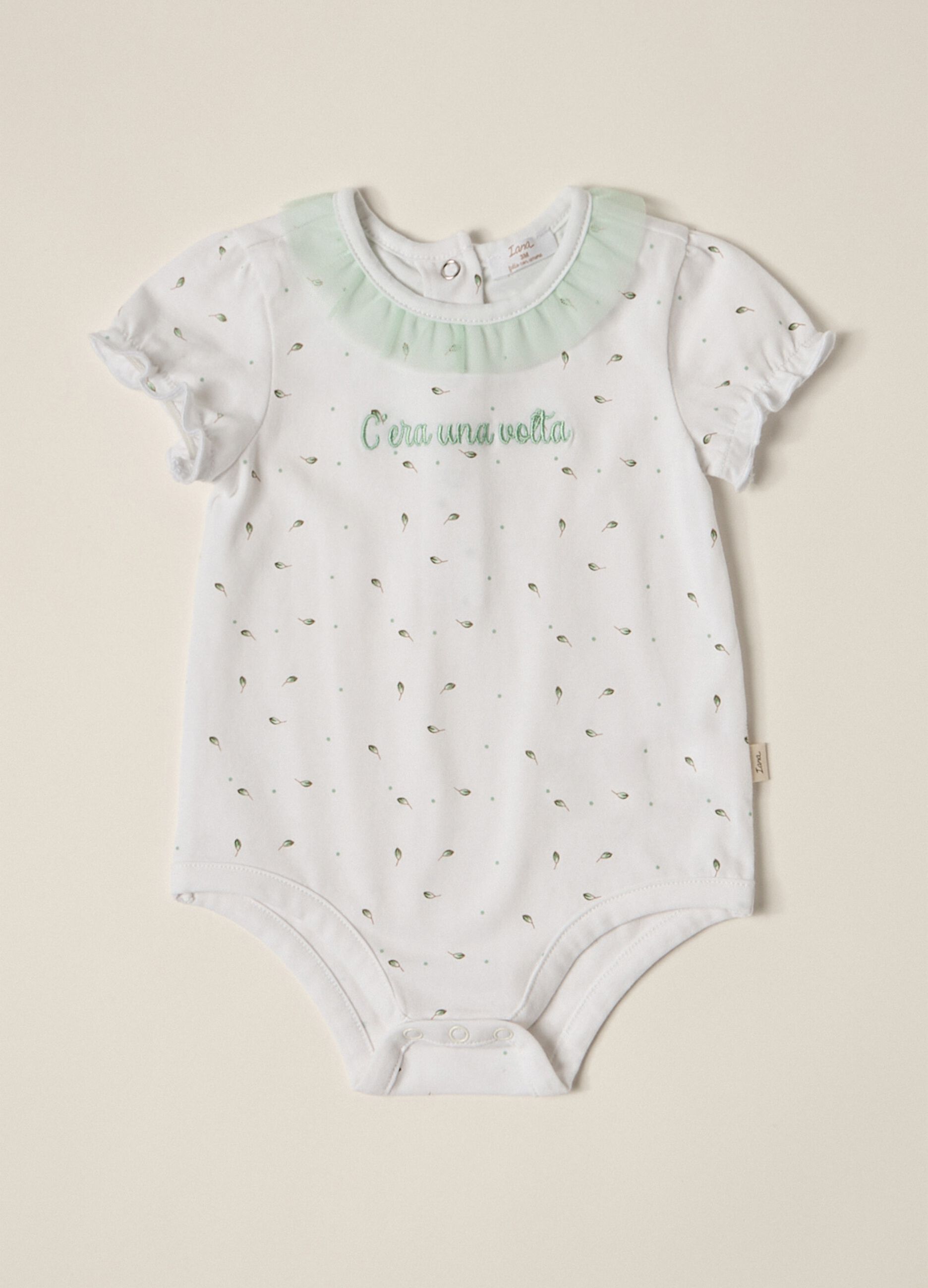 IANA newborn girl stretch cotton jersey bodysuit