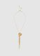 Long gold-coloured steel necklace with pendants_0