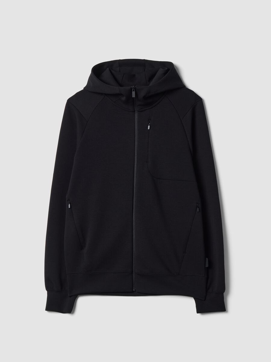Full-zip nera traspirante in tessuto elasticizzato 2 Way Stretch_4