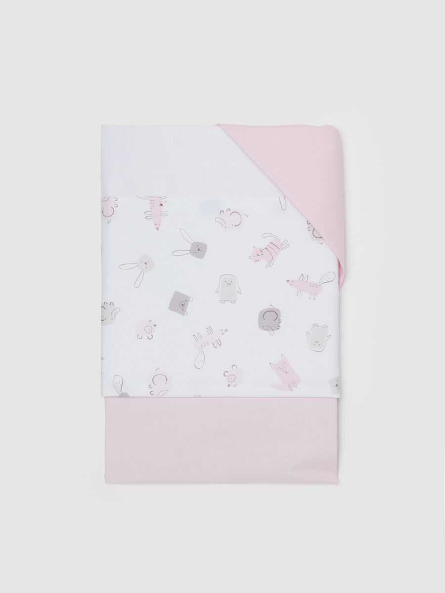 Three-piece cotton crib set with animals print_0