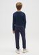 Boy's blue regular fit cotton trousers with print_1