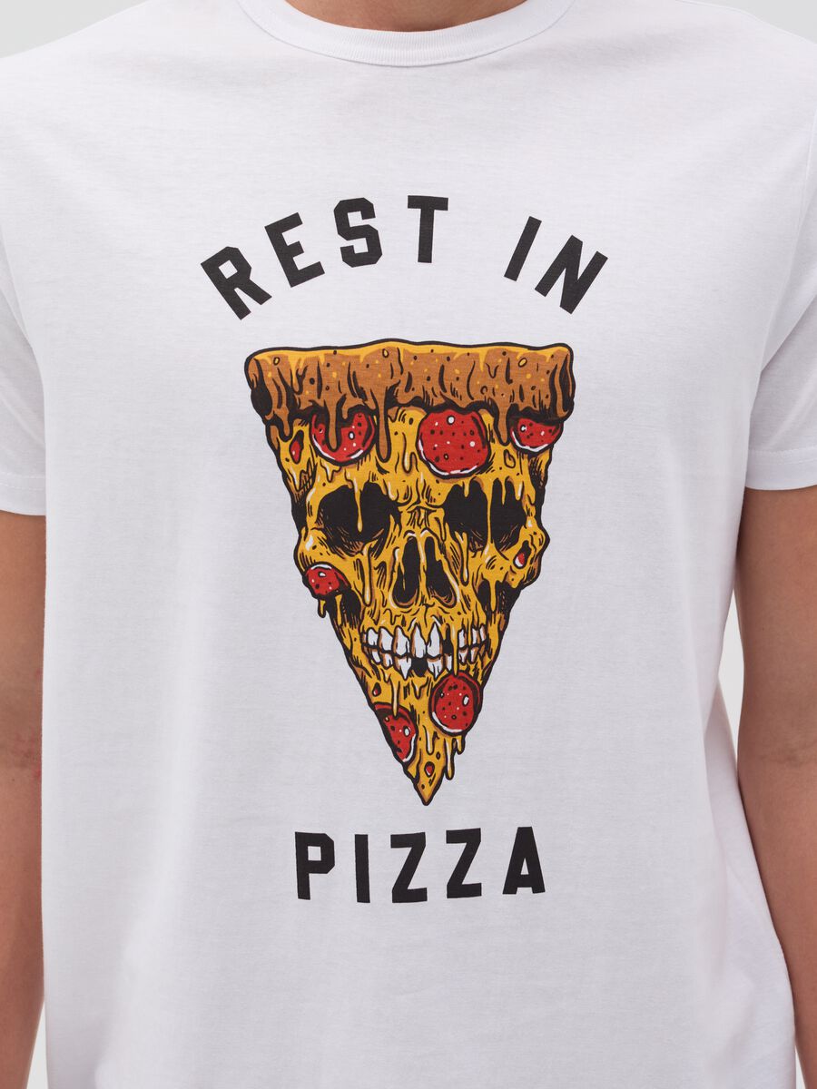 T-shirt in cotone con stampa pizza_2