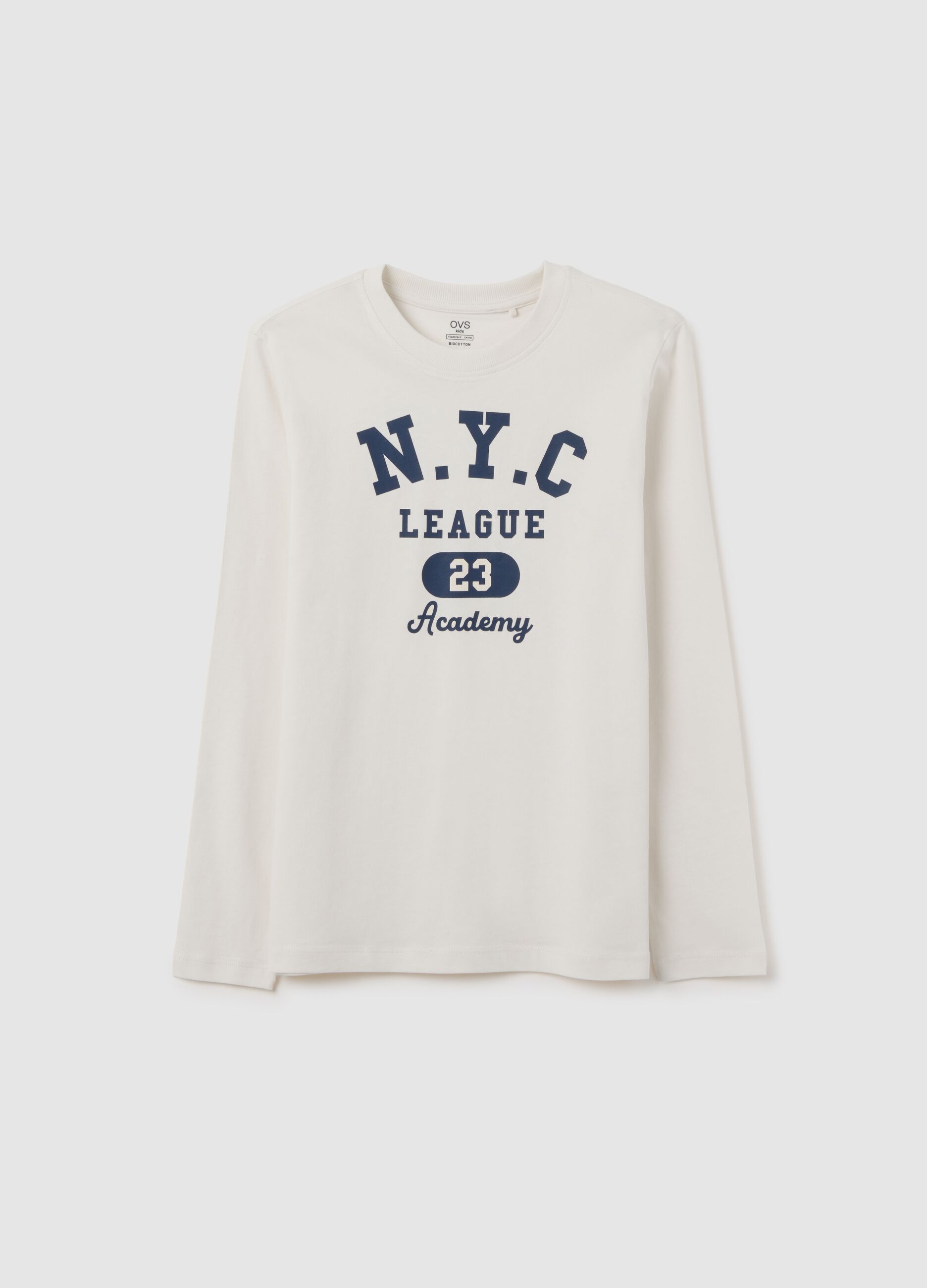 Boys' pure white cotton regular fit T-shirt